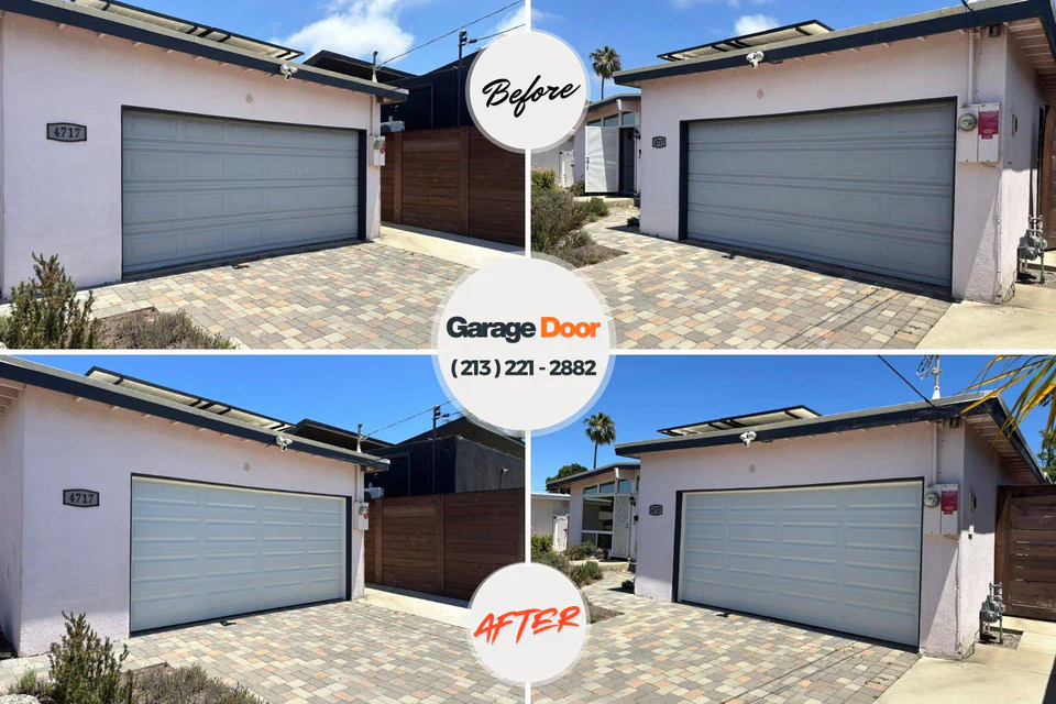 Before and after: garage door repair Big Bend, WI